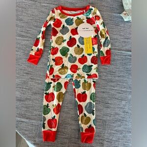 NWT Little Sleepies Apple of my eye Print long sleeve 2 piece bamboo 18-24m